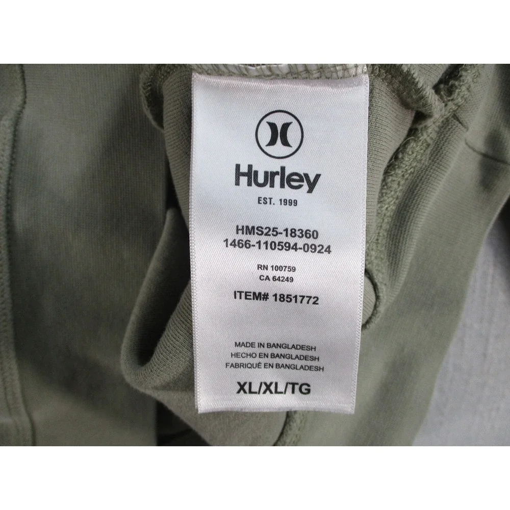 Hurley Mens XL Olive‎ Green Crewneck Sweatshirt HMS25-18360 Long Sleeve Pullover